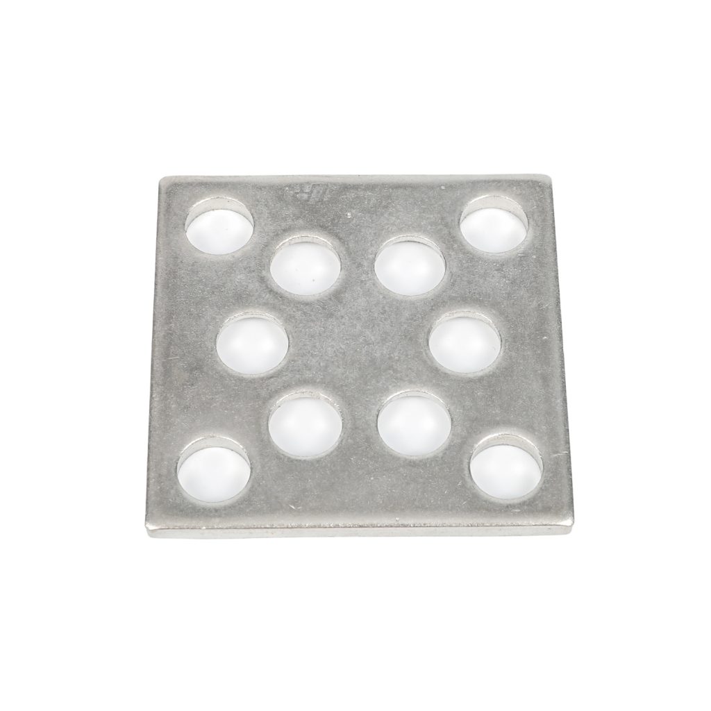 Square Stamped Plate with Multiple Drawn Recessed Holes